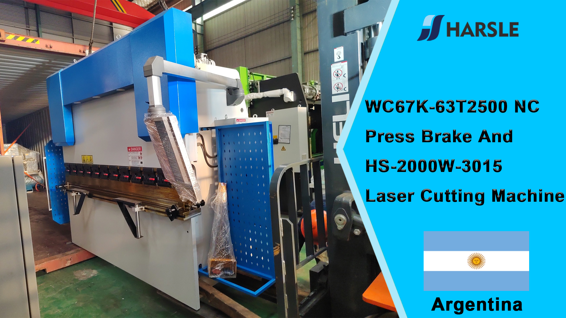 Presse plieuse Argentina-WC67K-63T2500 NC et machine de découpe laser HS-2000W-3015