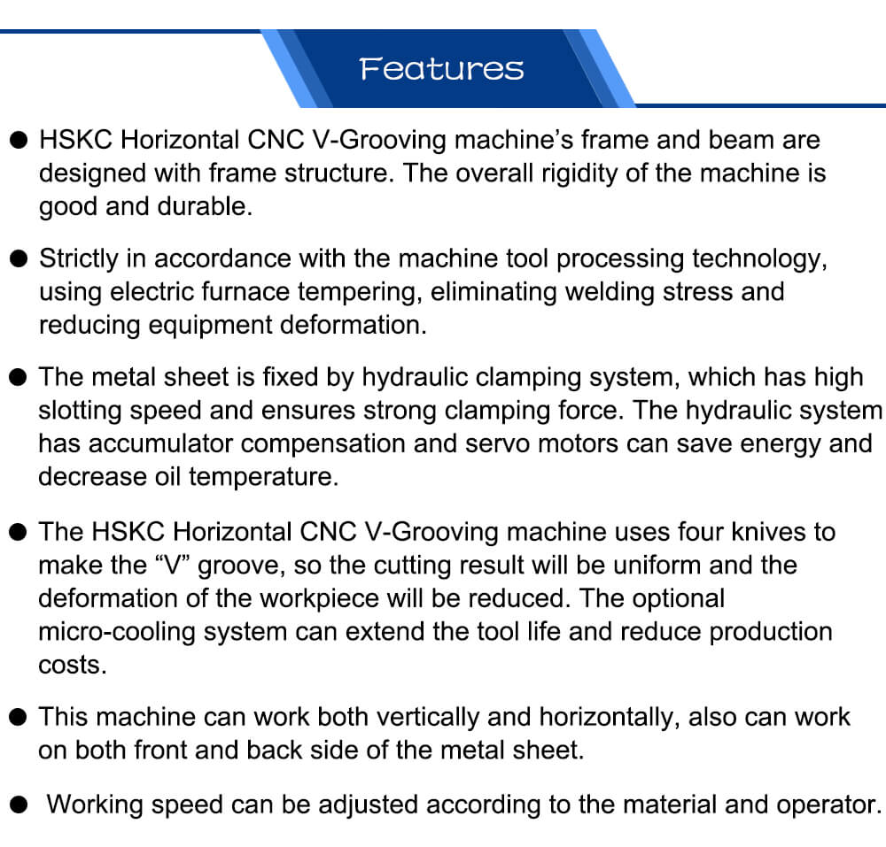 Machine à rainurer en V horizontale CNC